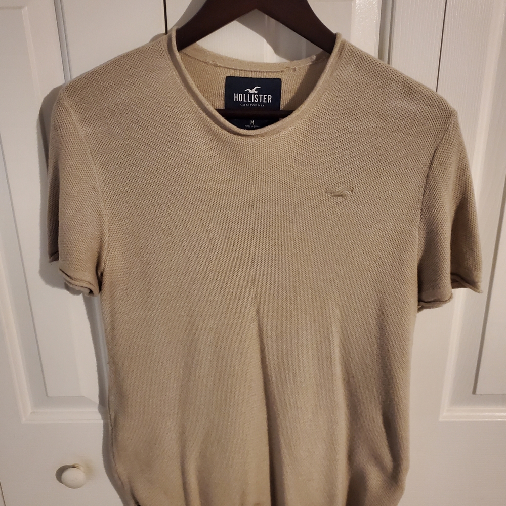 Hollister Tan Linen Knit Tee